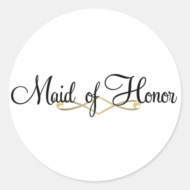 Maid Of Honor Classic Round Sticker (Front)