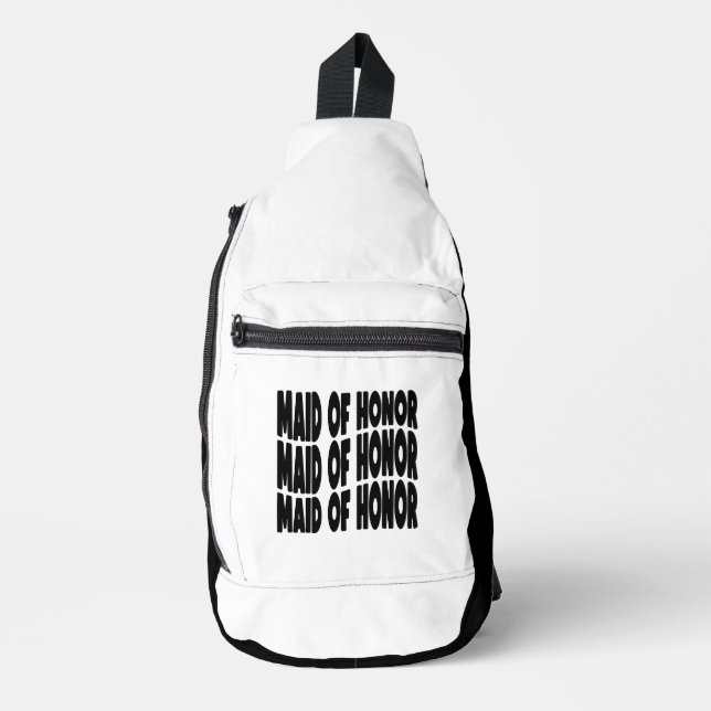 Maid of Honor Compact Black White Sling Bag (Front)