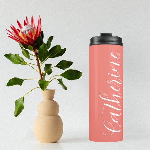 Maid of Honor Coral Stylized Name Thermal Tumbler