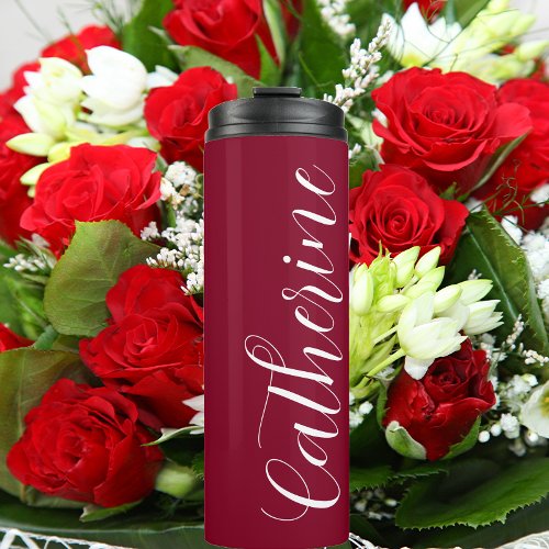 Maid of Honor Cranberry Stylized Name Thermal Tumbler