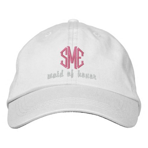 Maid of Honor Custom Wedding Monogram Baseball Cap