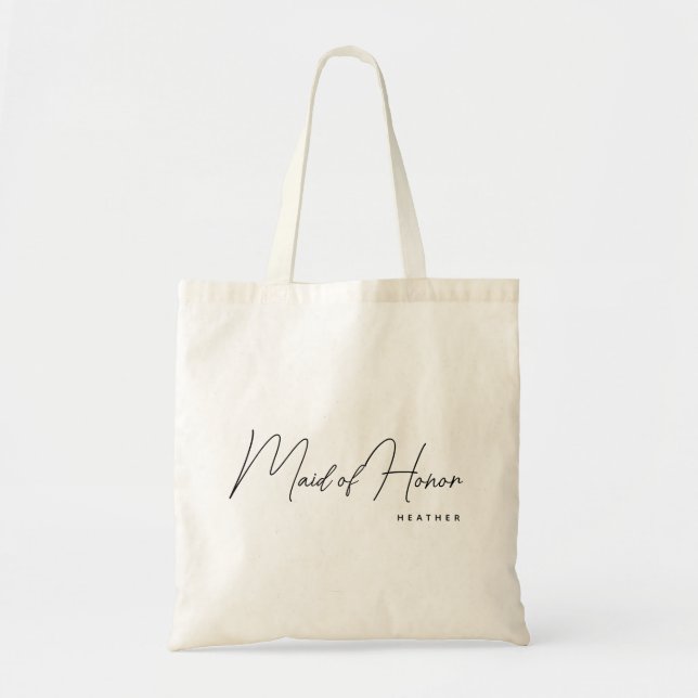 Maid of Honor Customizable Name Tote Bag (Front)