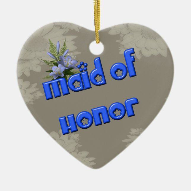 Maid Of Honor Customizable Wedding Ornament (Front)