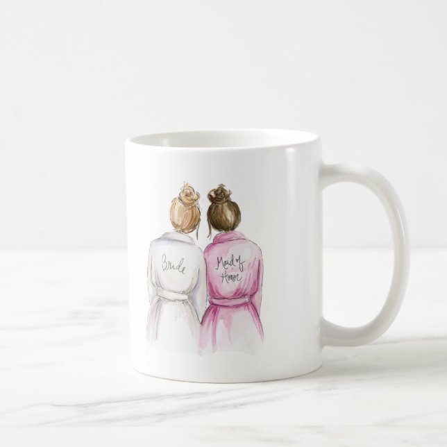 Maid of Honor? Dark Blonde Bun Bride Br Bun Maid Coffee Mug (Right)