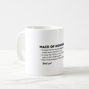 Maid of Honor Definition Card – Funny & Heartfelt Coffee Mug
