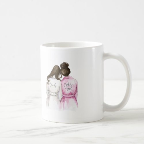 Maid of Honor Dk Br Long Bride Br Bun Maid Coffee Mug