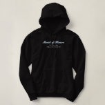 Maid of Honor Dusty Blue Bachelorette Matching Hoodie<br><div class="desc">Simple. Chic. Personalized. These bridal party shirts come with elegant script shadow lettering. Pick your fave fit — t-shirt, oversized tee for a swimsuit cover or sleep shirt, sweatshirt, or hoodie. Pair it with matching tote bags, tumblers and beach towels. Perfect for bridal shower brunches, getting ready pics, and bachelorette...</div>
