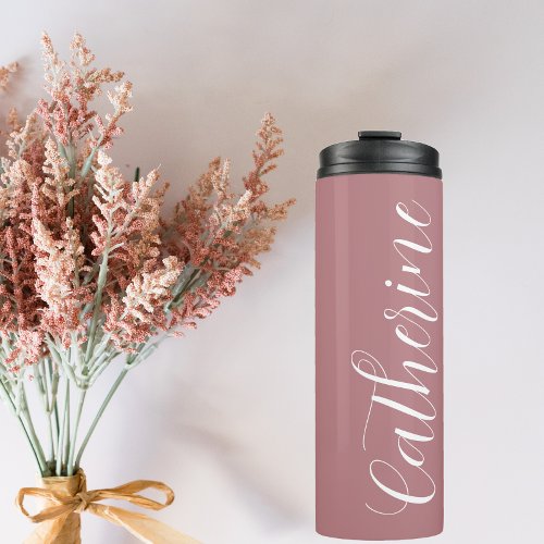 Maid of Honor Dusty Rose Stylized Name Thermal Tumbler
