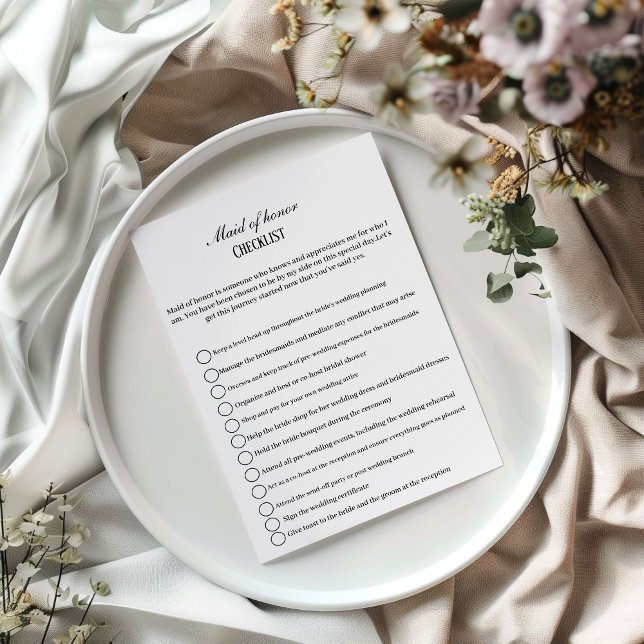 Maid of honor  duties checklist, party info  invitation (Creator Uploaded)