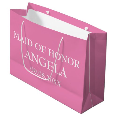 Maid of Honor Elegant Custom Name Gifts Wedding Large Gift Bag