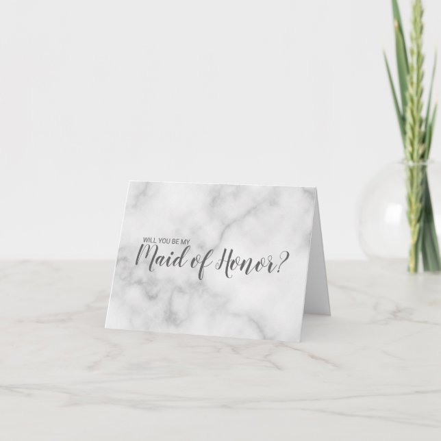 Maid of Honor Elegant Marble Script Invitation (Front)