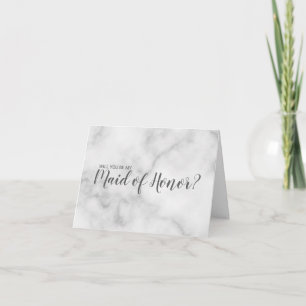 Maid of Honor Elegant Marble Script Invitation