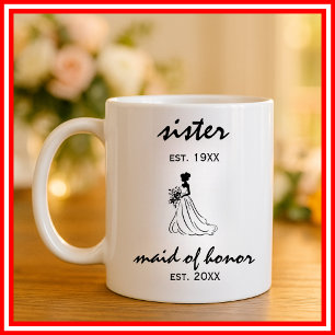 Maid of Honor Elegant Minimalist Modern Wedding Coffee Mug