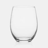 Maid of Honor Elegant Script Name Wedding Party Stemless Wine Glass (Left)