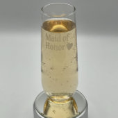 Maid Of Honor Etched Stemless Champagne Flute (Front)