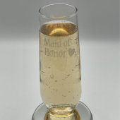 Maid Of Honor Etched Stemless Champagne Flute (Front Right)