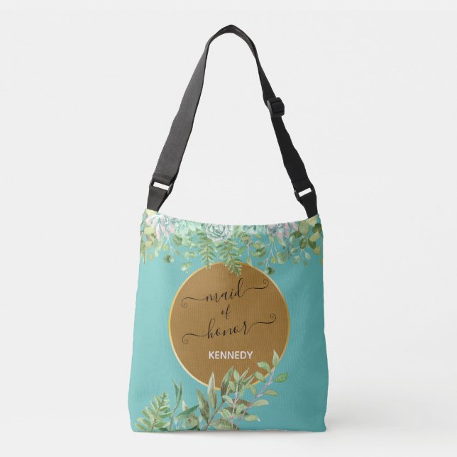 Maid of Honor Fab Teal Crossbody Bag (Front)