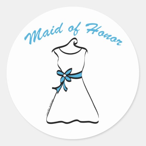 Maid of Honor Favors Classic Round Sticker