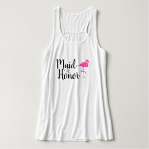 "Maid of Honor" Flamingo Wedding Tank