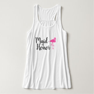 "Maid of Honor" Flamingo Wedding Tank