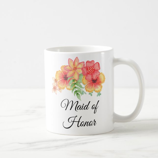 Maid of Honor Floral Bouquet Mug (Right)