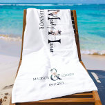 Maid of Honor Floral Letter Bachelorette Weekend Beach Towel<br><div class="desc">Maid of Honor beach towel to personalize for your number one girl to take on your bachelorette weekend or a thoughtful welcome gift for your destination wedding. Maid of Honor is lettered with neutral boho floral letters and handwritten script. You can also add the name of the bride and groom...</div>