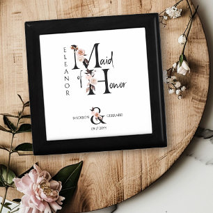 Maid of Honor Floral Letter Boho Wedding Keepsake Gift Box