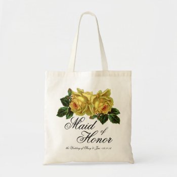 Maid of Honor Floral Tote Wedding Favor Tote Bag