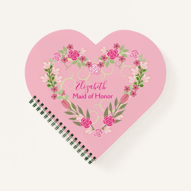 Maid of Honor Floral Wedding Notebook (Front)