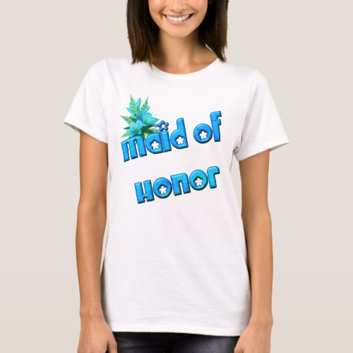 Maid Of Honor Flower Bouquet Wedding Party  T_Shirt