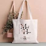 Maid of Honor Flower Letter Boho Floral Wedding Tote Bag<br><div class="desc">Maid of Honor tote bag to personalize for your Maid of Honor. Maid of Honor is lettered with neutral boho floral letters and handwritten script. You can also add the name of the bride and groom and their wedding date, which frames a co-ordinating floral ampersand. Lovely wedding party keepsake gift...</div>