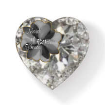 Maid of Honor gift Diamond Heart Paperweight