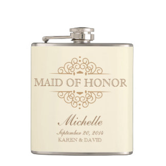 Maid of Honor Gift Vintage Wedding Party Flask