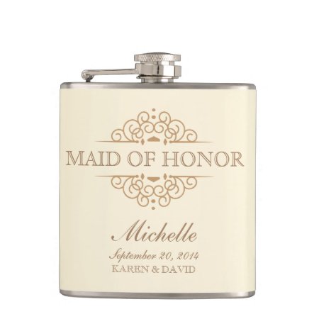 Maid Of Honor Gift Vintage Wedding Party Flask