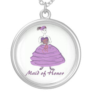 Maid of Honor Gifts/Bachelorette Party Silver Plated Necklace