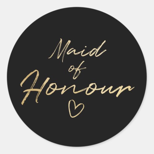 Maid of Honor _ Gold faux foil sticker