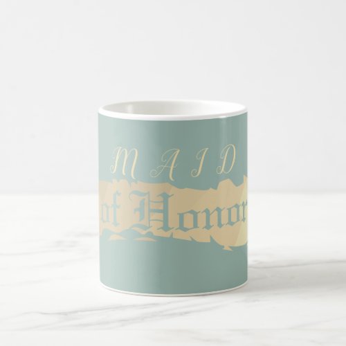 Maid of Honor Golden Blue Wedding Coffee Mug