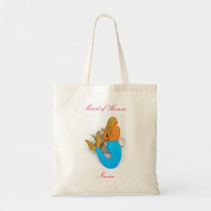 Maid of honor golden-hair mermaid tote bag