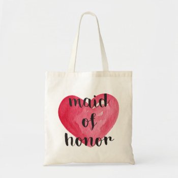 Maid Of Honor Heart Tote Bag by CreationsInk at Zazzle
