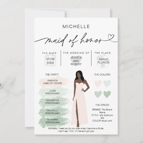 Maid of Honor Info Sage Color Palette Infographic 