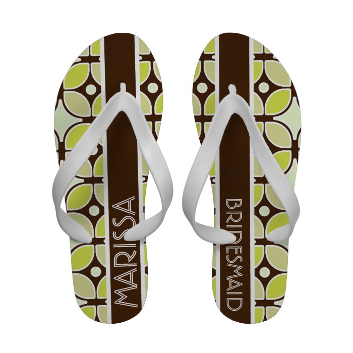 Maid of Honor, Interlocking Rounded Square Modern Flip Flops