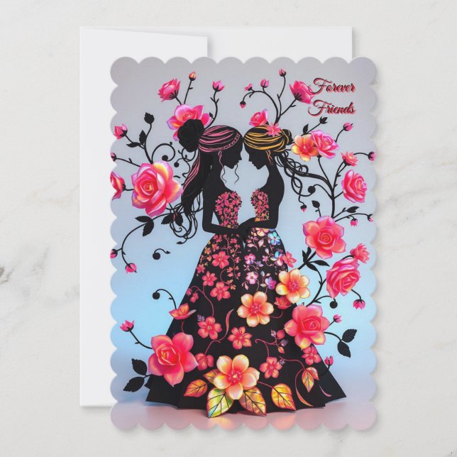 Maid of honor invitation, Forever Friends Invitation (Front)