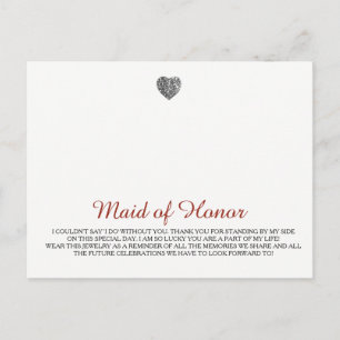Maid of Honor Jewelry Template Postcard