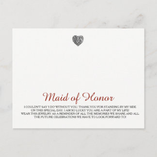 Maid of Honor Jewelry Template Postcard