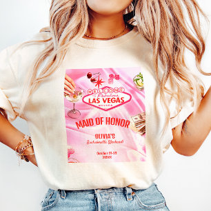 Maid of Honor Las Vegas Bachelorette Poker Pink T-Shirt