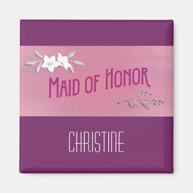 Maid of Honor Magenta Magnet (Front)