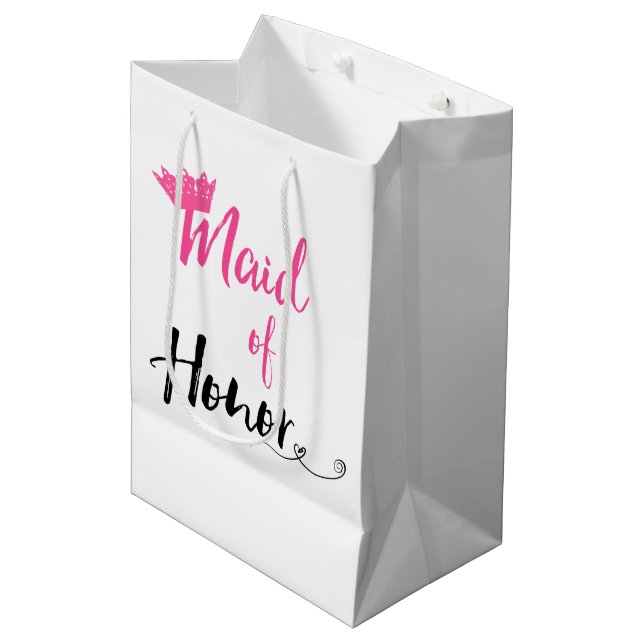 "Maid of Honor" Medium Gift Bag (Front Angled)