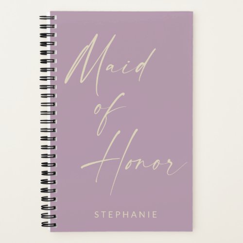 Maid of Honor Minimalist Lilac Personalized Notebook