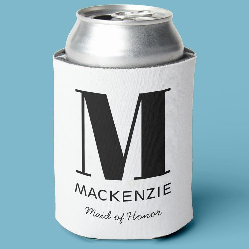 Maid of Honor Monogram Name Can Cooler