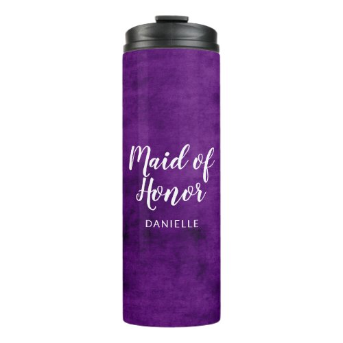 Maid of Honor Monogrammed Bridal Wedding Party Thermal Tumbler